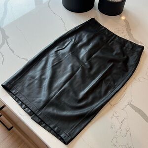 Faux Leather, elastic waist, long pencil skirt